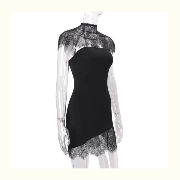 Selene Lace Contrast Bodycon Mini Dress
