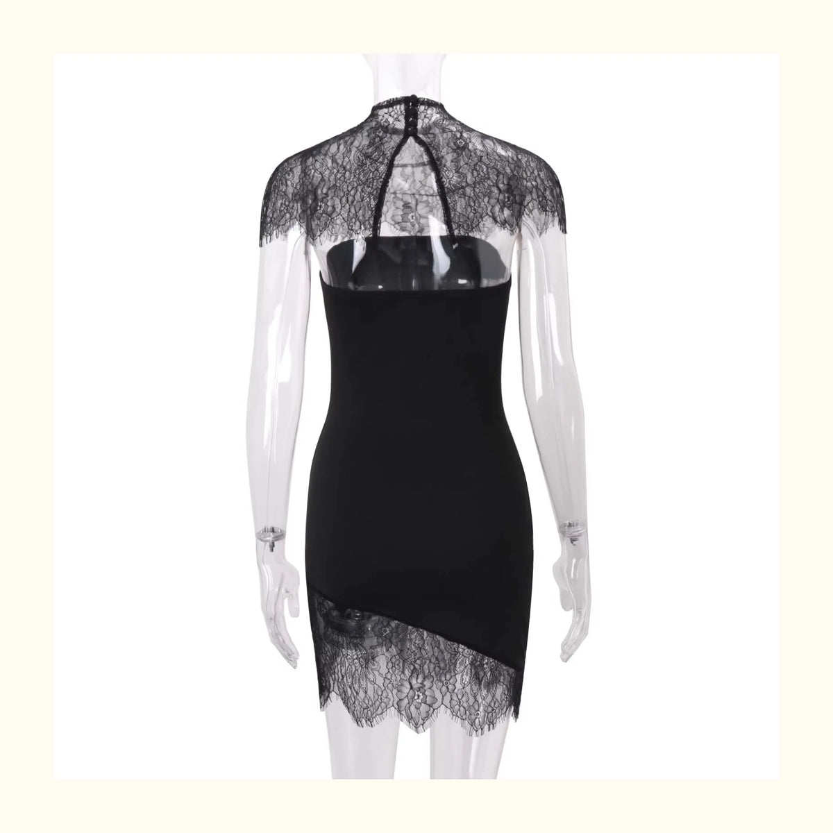 Selene Lace Contrast Bodycon Mini Dress