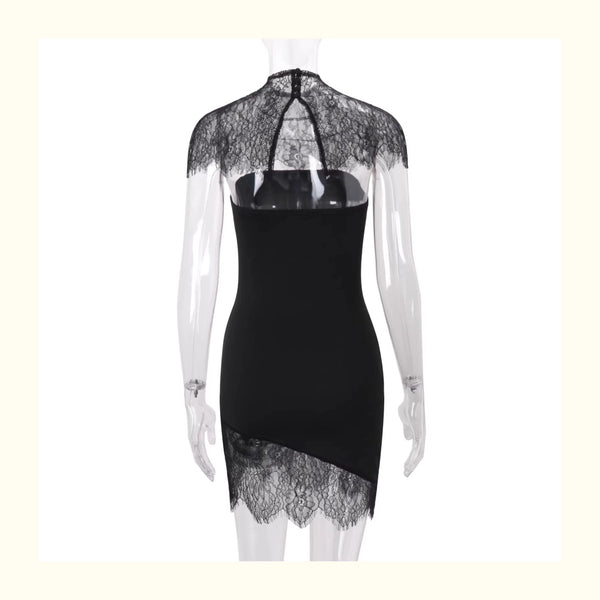 Selene Lace Contrast Bodycon Mini Dress