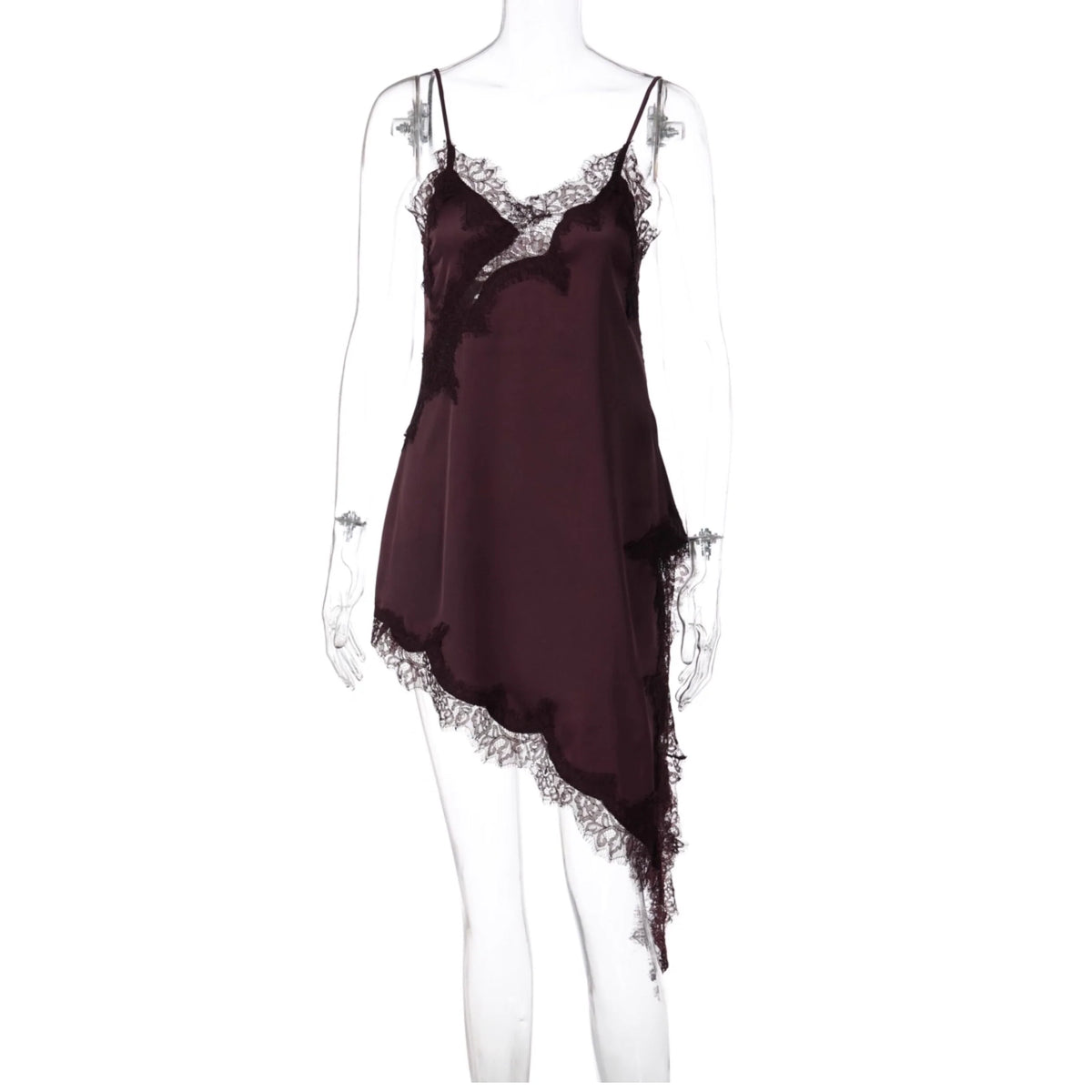 Lace Splicing Satin Irregular Camisole