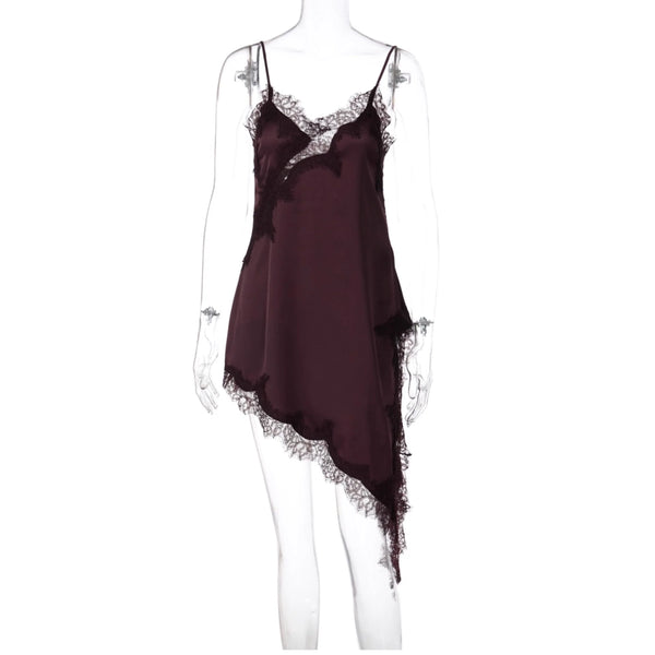 Lace Splicing Satin Irregular Camisole