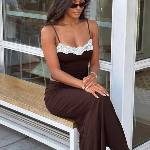 Lace Trim Two-Piece Skirt Set
