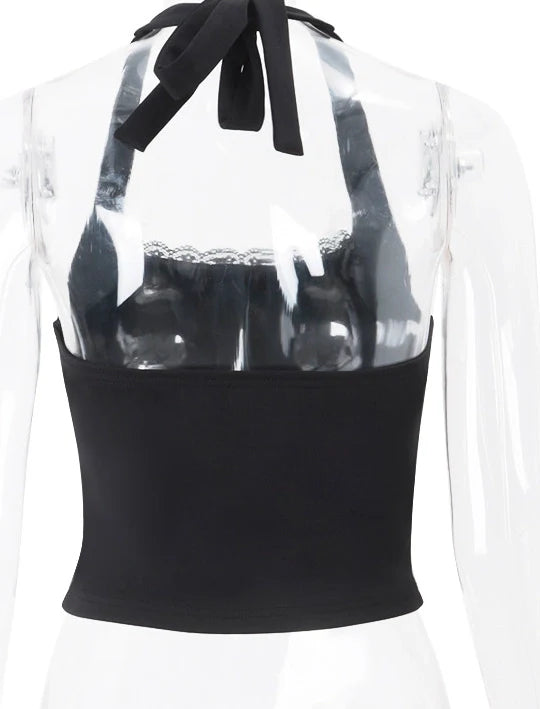 Lace-Up Halter Neck Camisole