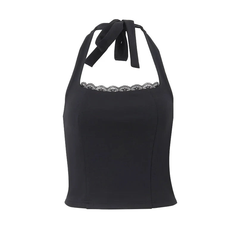 Lace-Up Halter Neck Camisole