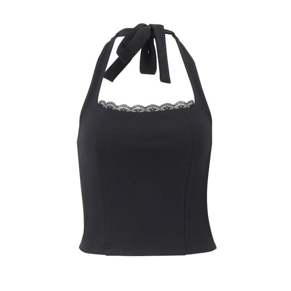 Lace-Up Halter Neck Camisole