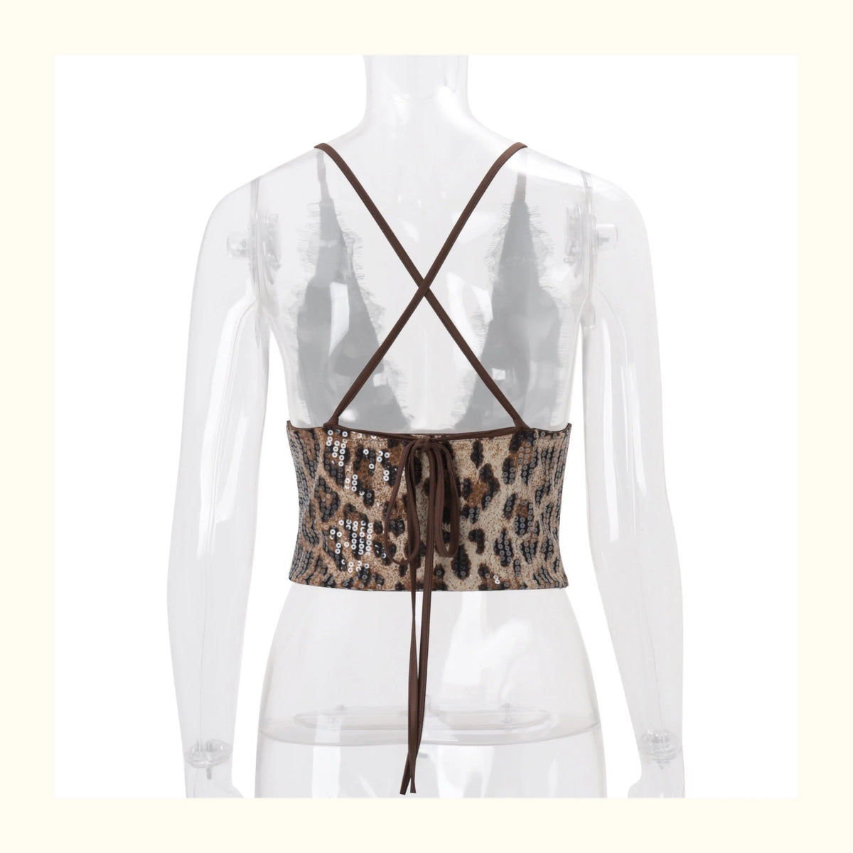 Leopard Print Lace Halter Top