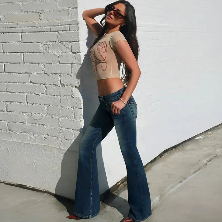 Letter Print Cropped T-Shirt