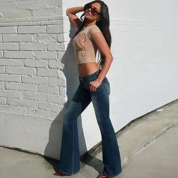 Letter Print Cropped T-Shirt