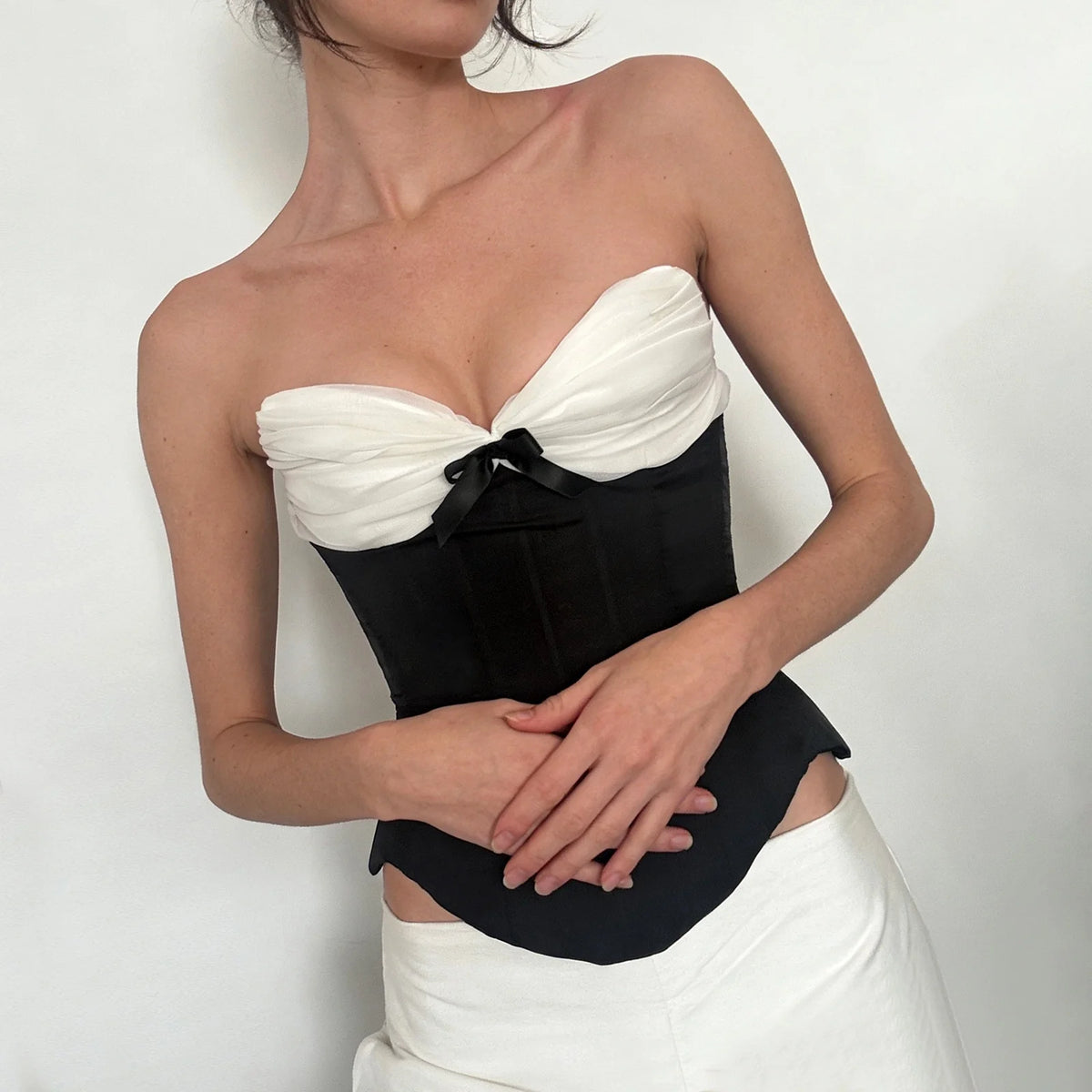 Patchwork Corset Tube Top