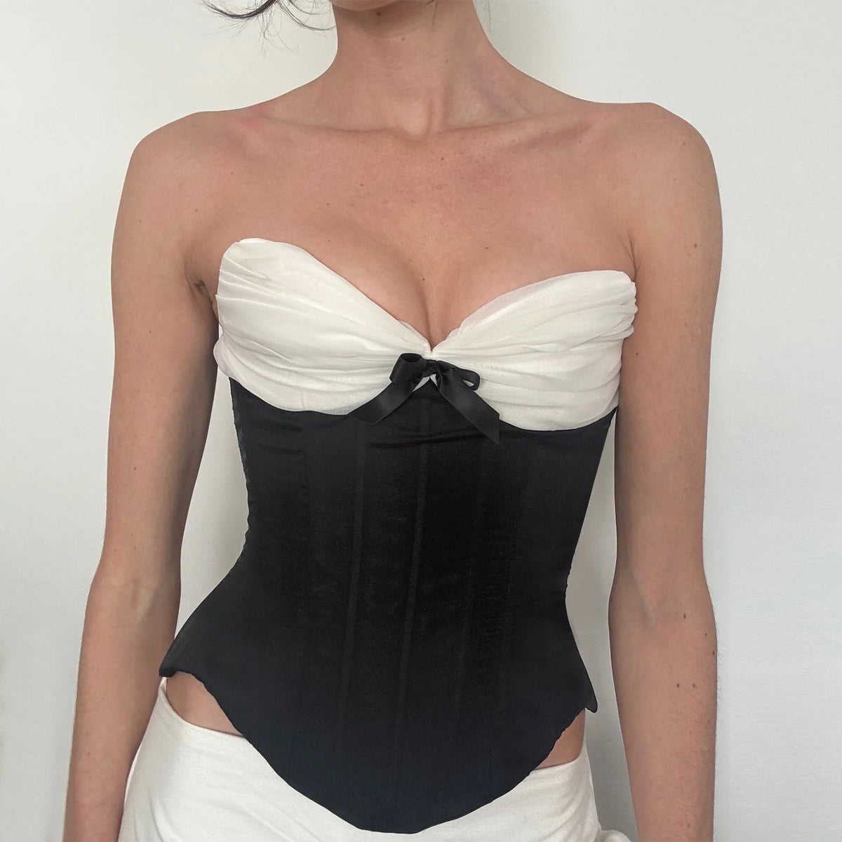 Patchwork Corset Tube Top