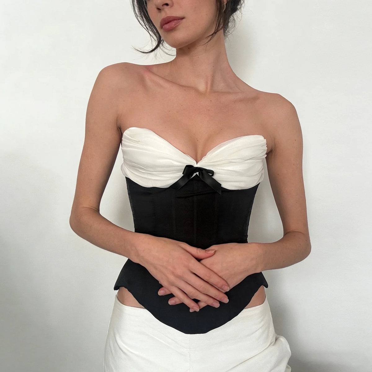 Patchwork Corset Tube Top
