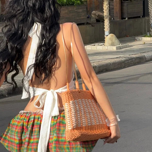 Plaid Pleated High Waist Mini Skirt