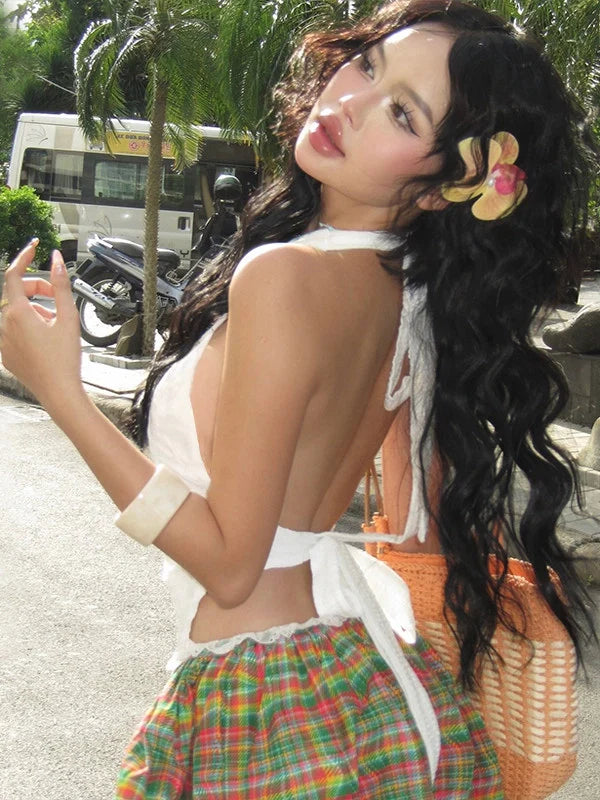 Plaid Pleated High Waist Mini Skirt