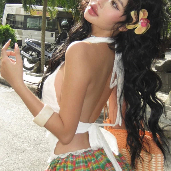 Plaid Pleated High Waist Mini Skirt