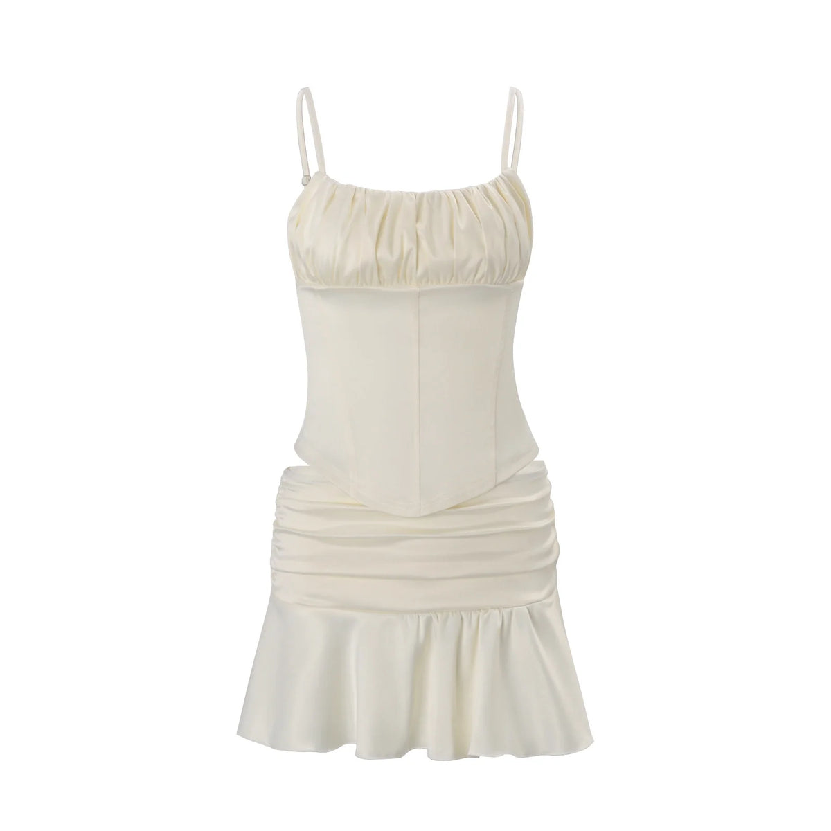 Pleated Camisole and A-Line Skirt Set