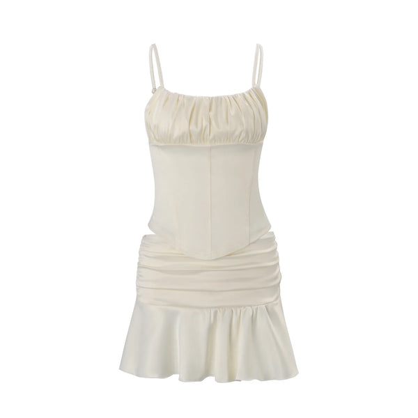 Pleated Camisole and A-Line Skirt Set