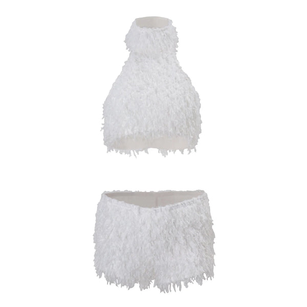Plush Halter Neck Short Set