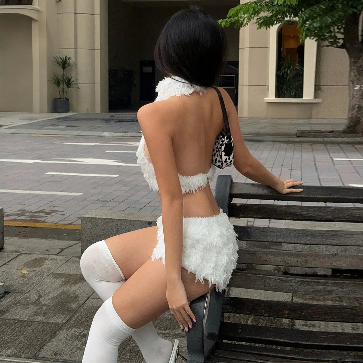 Plush Halter Neck Short Set
