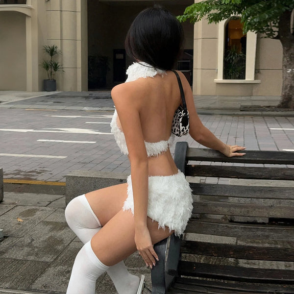 Plush Halter Neck Short Set