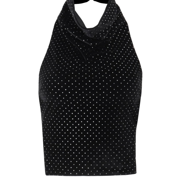 Polka Dot Backless Halter Top