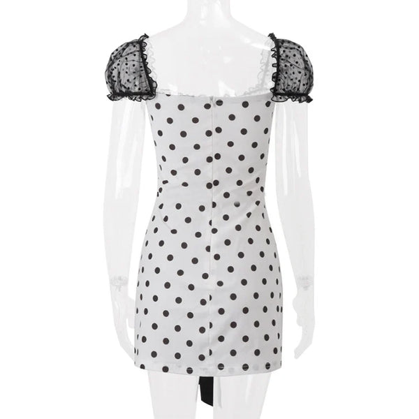 Polka Dot Bow Mini Dress