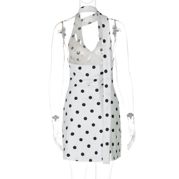 Elena Polka Dot Halter Mini Dress