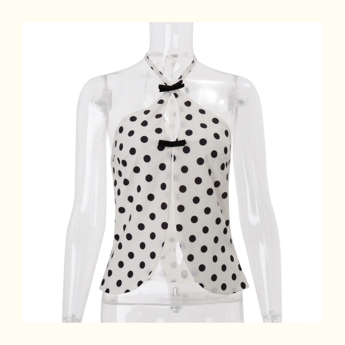 Elena Polka Dot Halter Neck Top