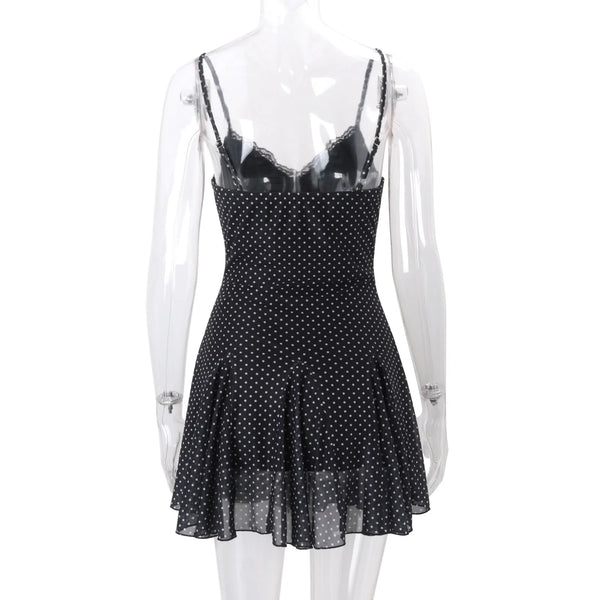 Polka Dot Lace Mini Dress