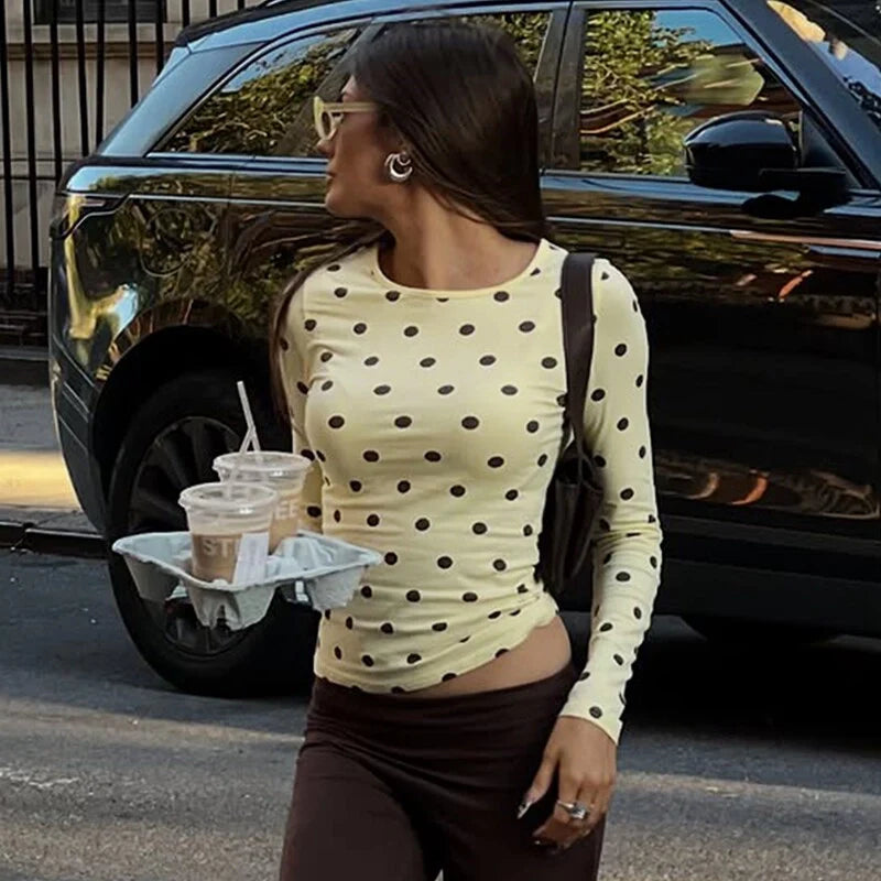 Léonie Polka Dot Long Sleeve Top