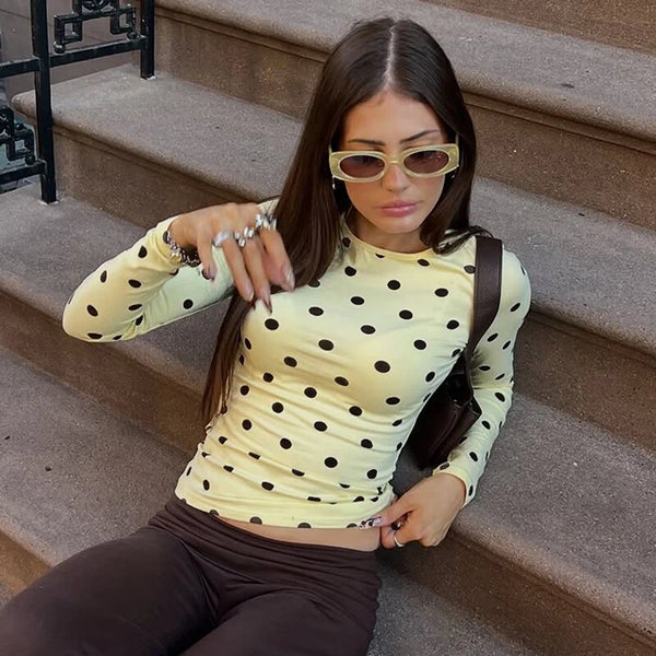 Léonie Polka Dot Long Sleeve Top