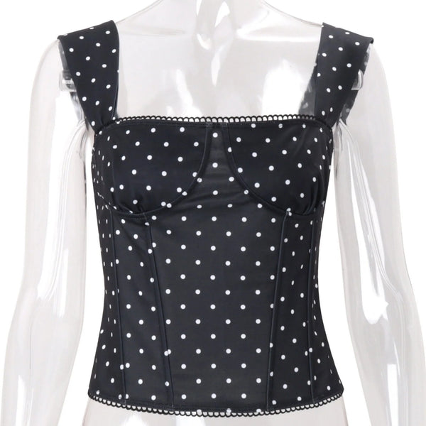 Polka Dot One Shoulder Top