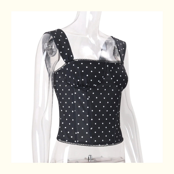 Polka Dot One Shoulder Top