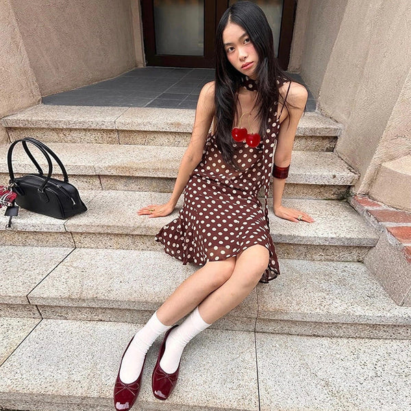Polka Dot Two-Piece Skirt Set