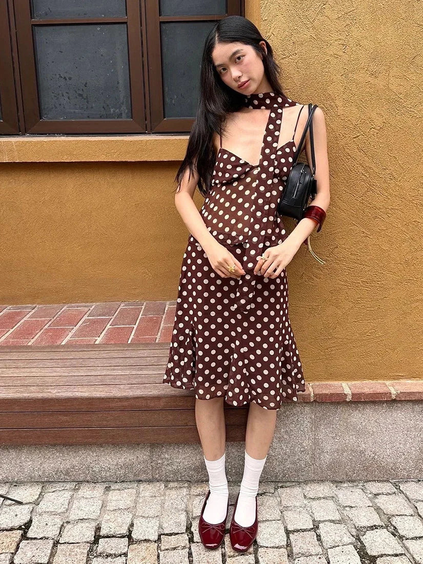 Polka Dot Two-Piece Skirt Set