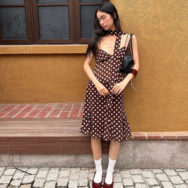 Polka Dot Two-Piece Skirt Set