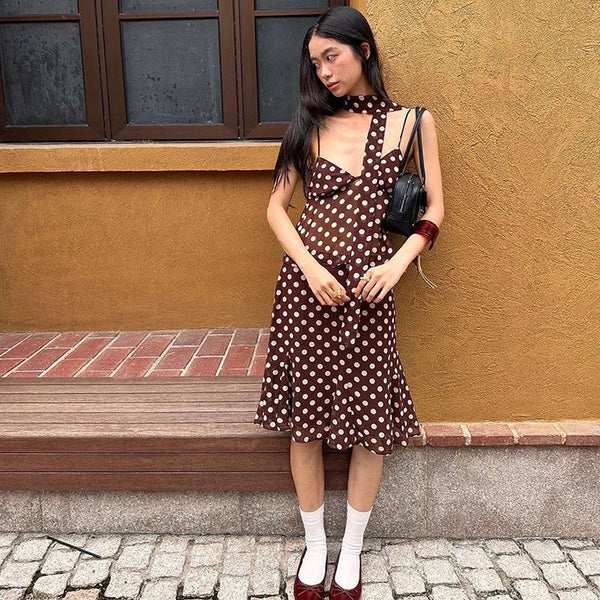 Polka Dot Two-Piece Skirt Set