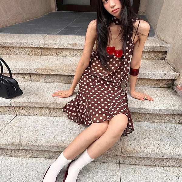 Polka Dot Two-Piece Skirt Set