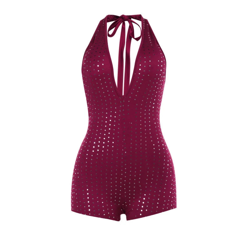 Seraphina Rhinestone High-Waist Jumpsuit