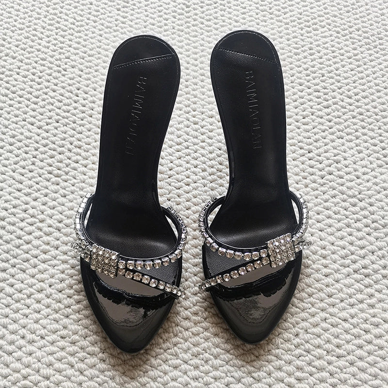 Rhinestone Strap Stiletto Sandals