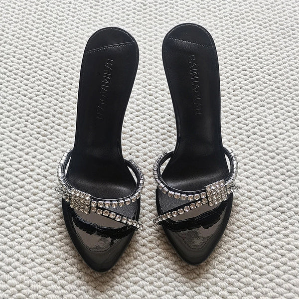 Rhinestone Strap Stiletto Sandals