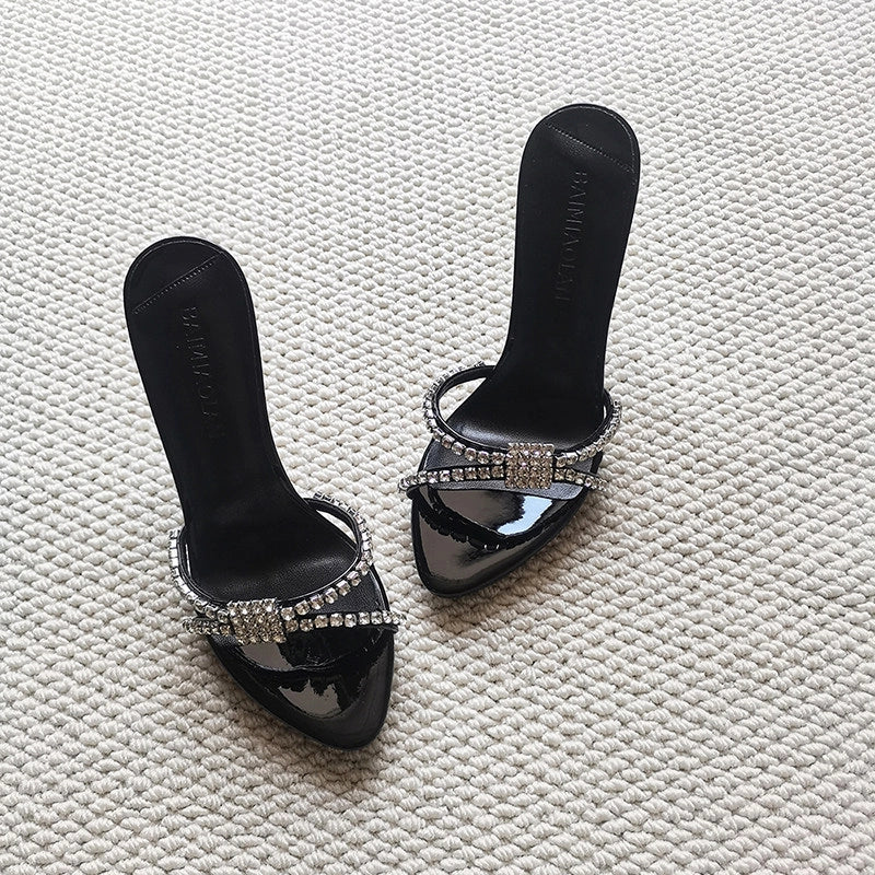 Rhinestone Strap Stiletto Sandals