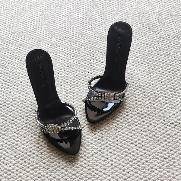Rhinestone Strap Stiletto Sandals