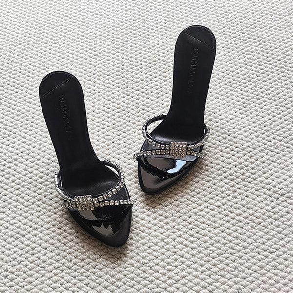 Rhinestone Strap Stiletto Sandals
