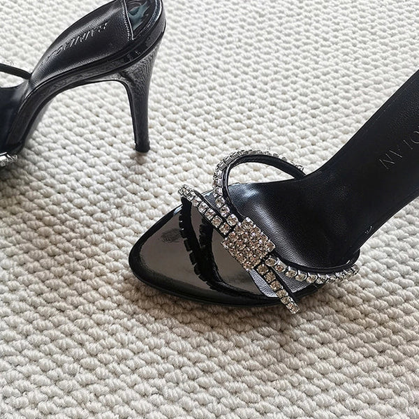 Rhinestone Strap Stiletto Sandals