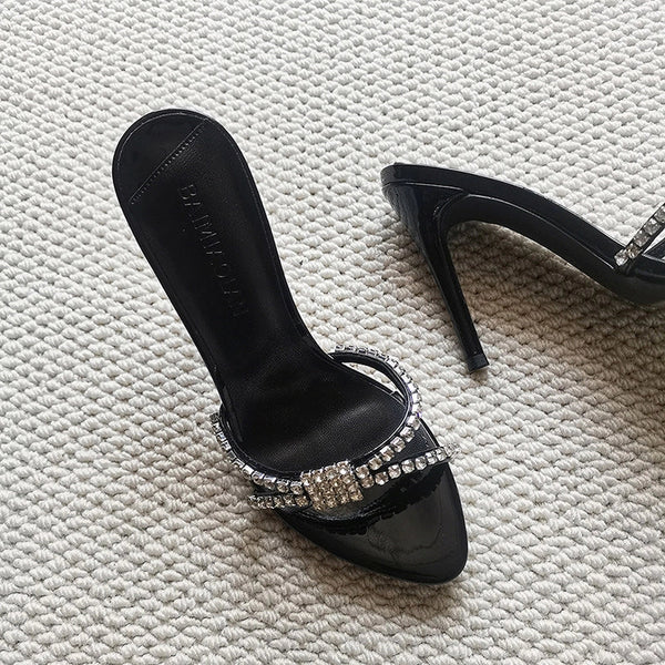 Rhinestone Strap Stiletto Sandals