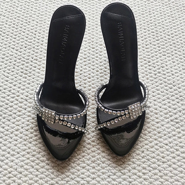 Rhinestone Strap Stiletto Sandals