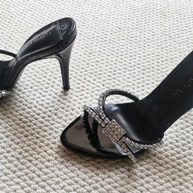 Rhinestone Strap Stiletto Sandals
