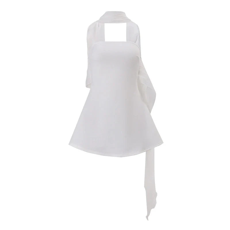 Ribbon Halter Neck Mini Dress