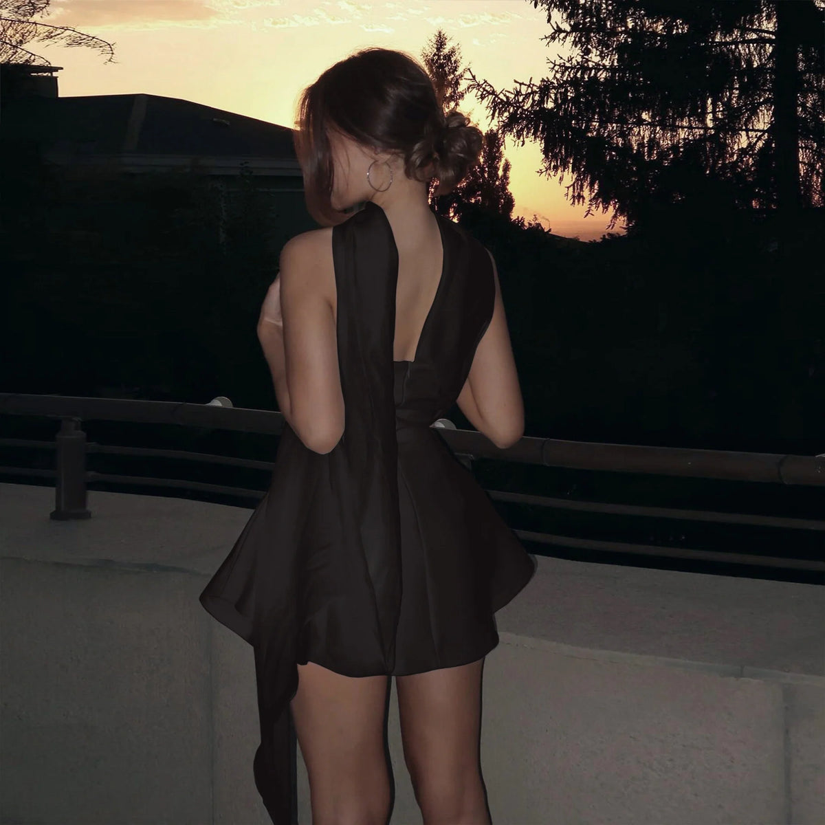 Ribbon Halter Neck Mini Dress
