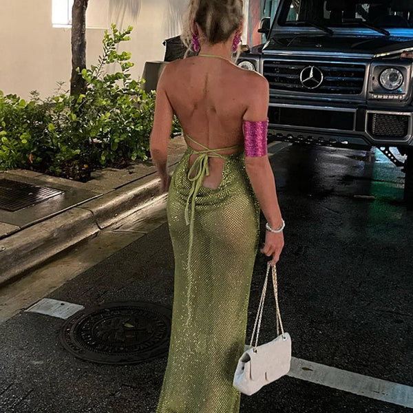 Aurelia Ruched Halter Maxi Dress